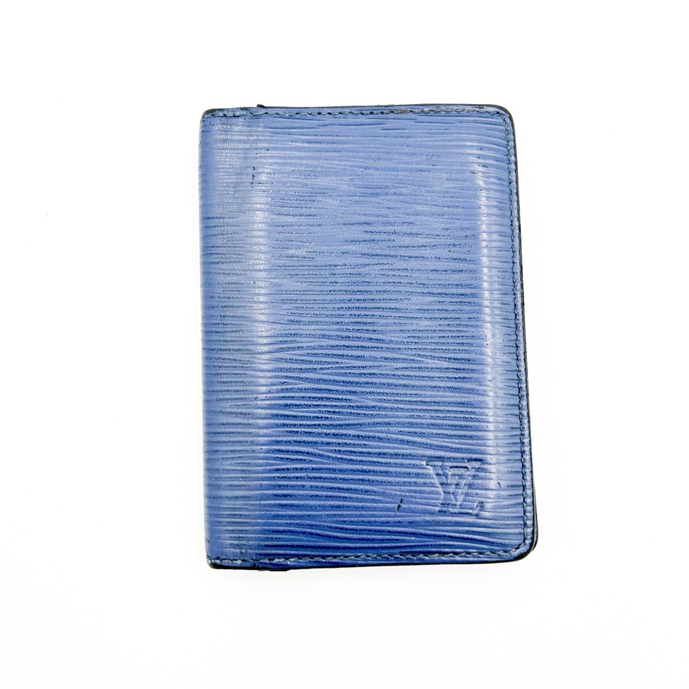 Louis Vuitton Epi Billfold Card Wallet Purse Blue Leather Vintage 90s Y2K